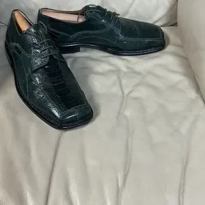 Men’s green, David Eden, genuine ostrich leg size 10 1/2 NEW David Eden Mens Genuine Ostrich Dress Shoes Brown Derby  main image 4